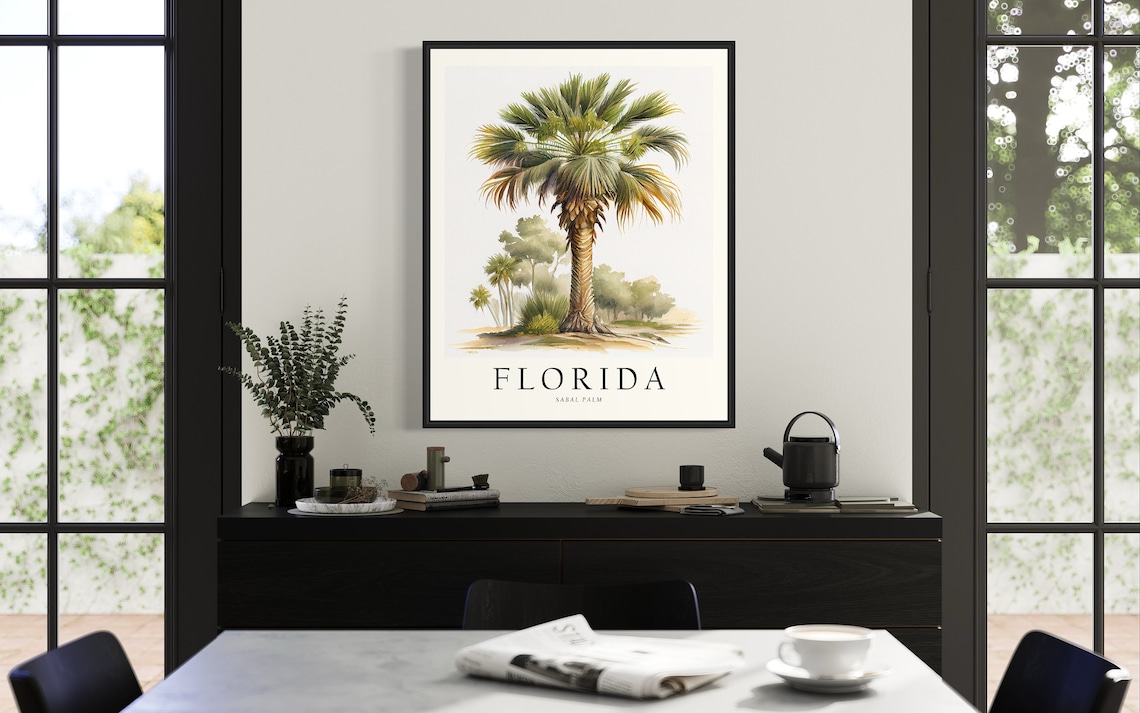 Florida State Tree Sabal Palm Tree Art Print - Image 2