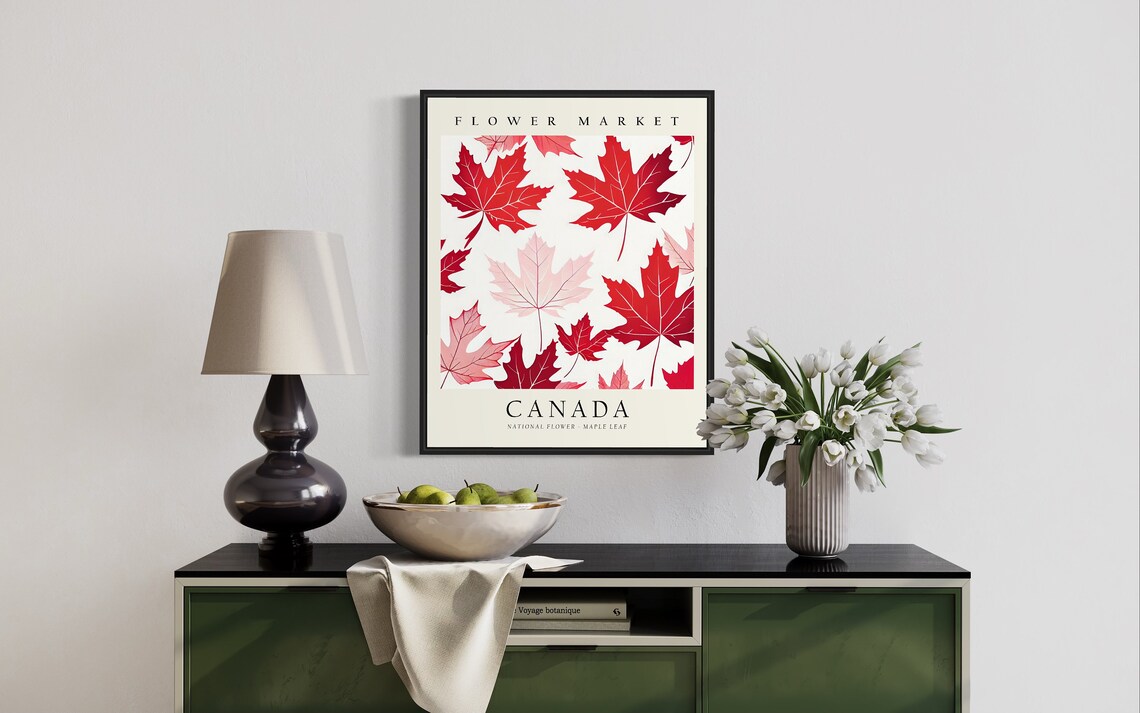 Canada Flower Market Art Print, Botanical Pastel Artwork - Image 2