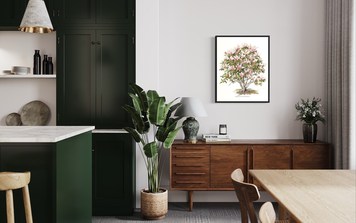 Mountain Magnolia Tree Art Print, Botanical Wall Art - Image 2
