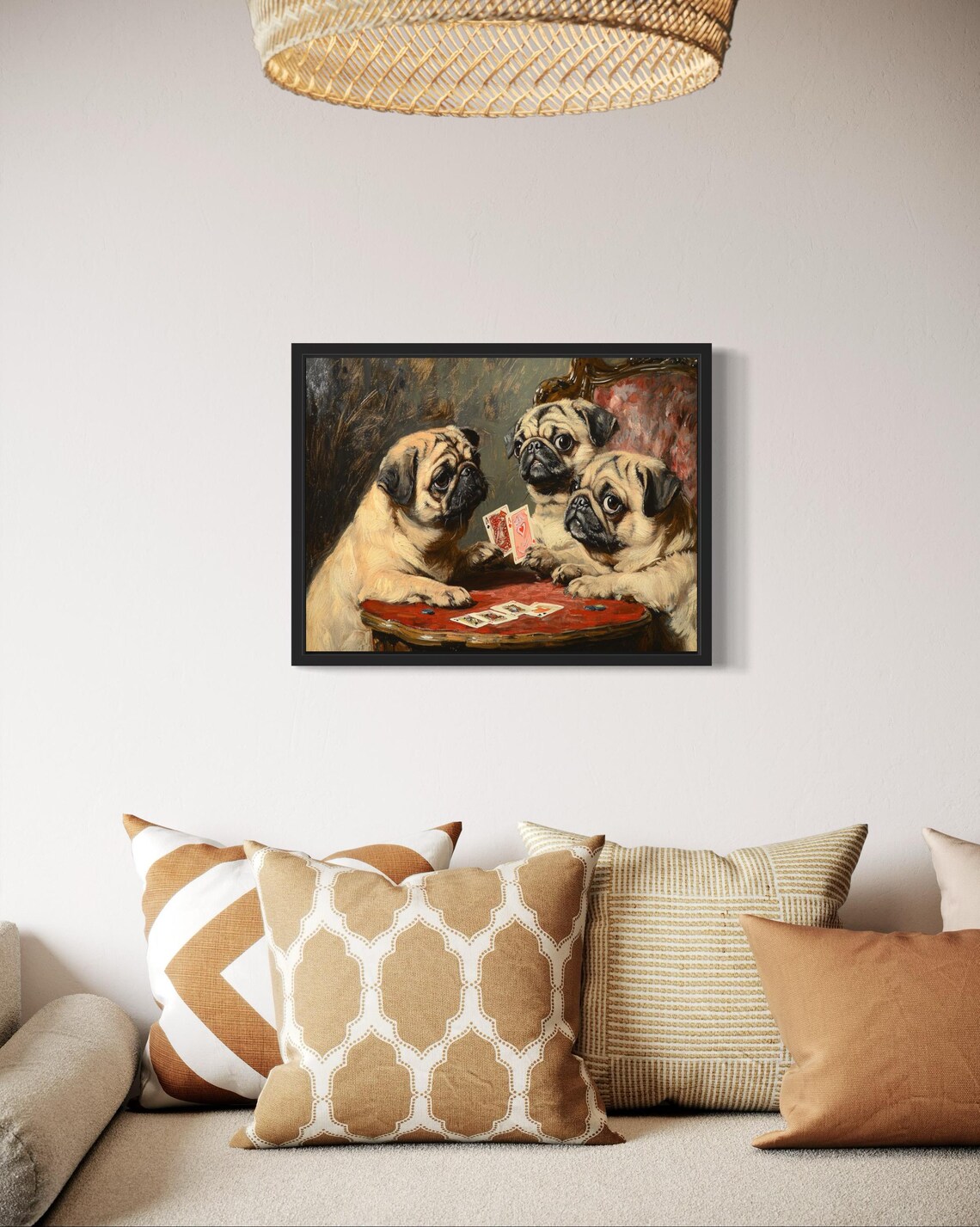Pug Playing Cards Humor Art Print, Dog Poker - Image 2