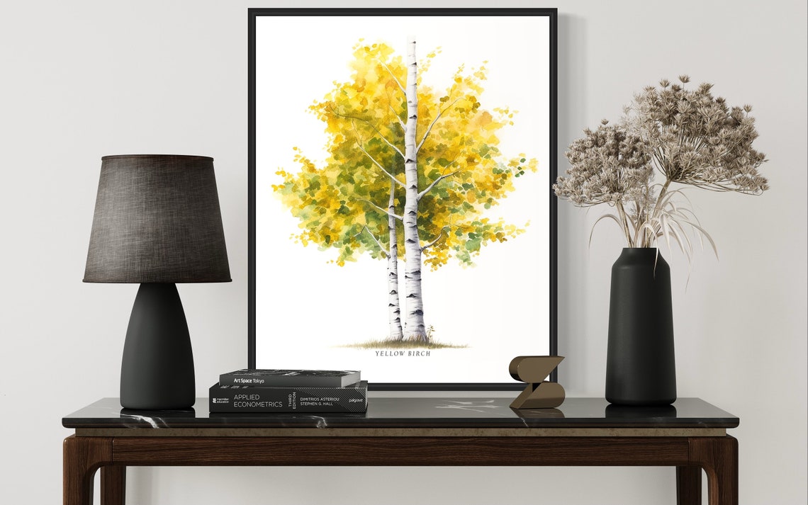 Yellow Birch Tree Art Print Yellow Birch Tree Wall Art Poster - Image 3