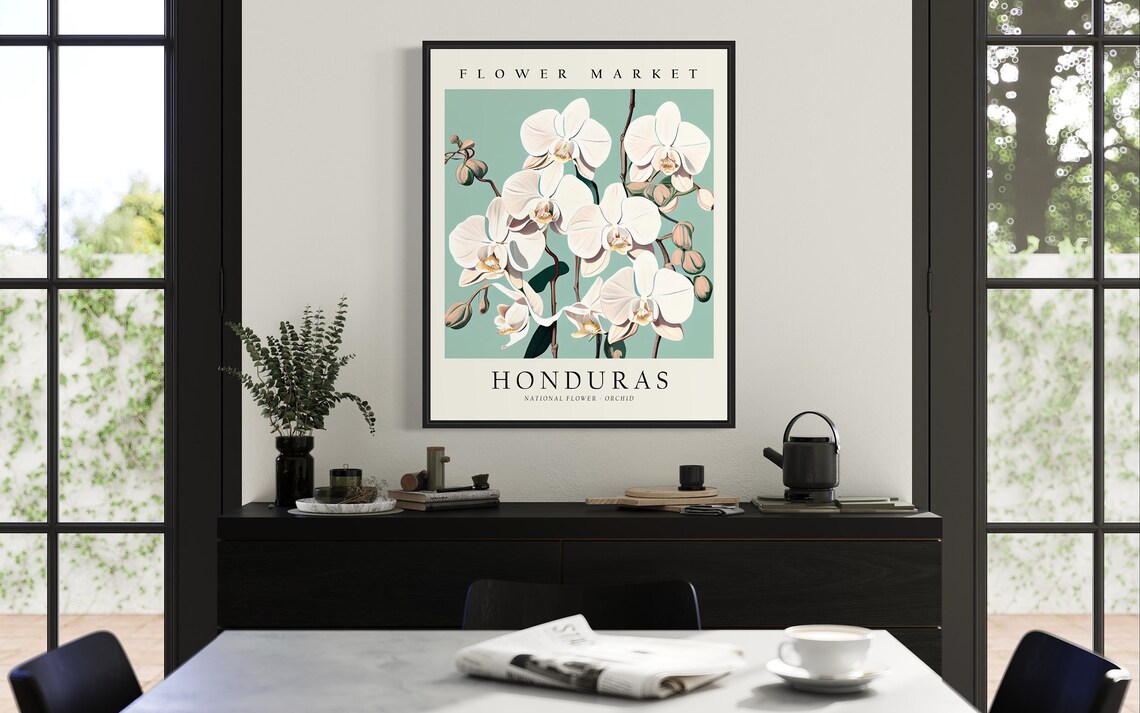 Honduras Flower Market Orchid Botanical Art Print - Image 3