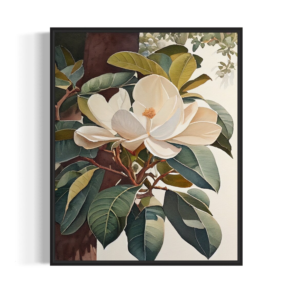 Southern Magnolia Tree Art Print, Botanical Wall Art