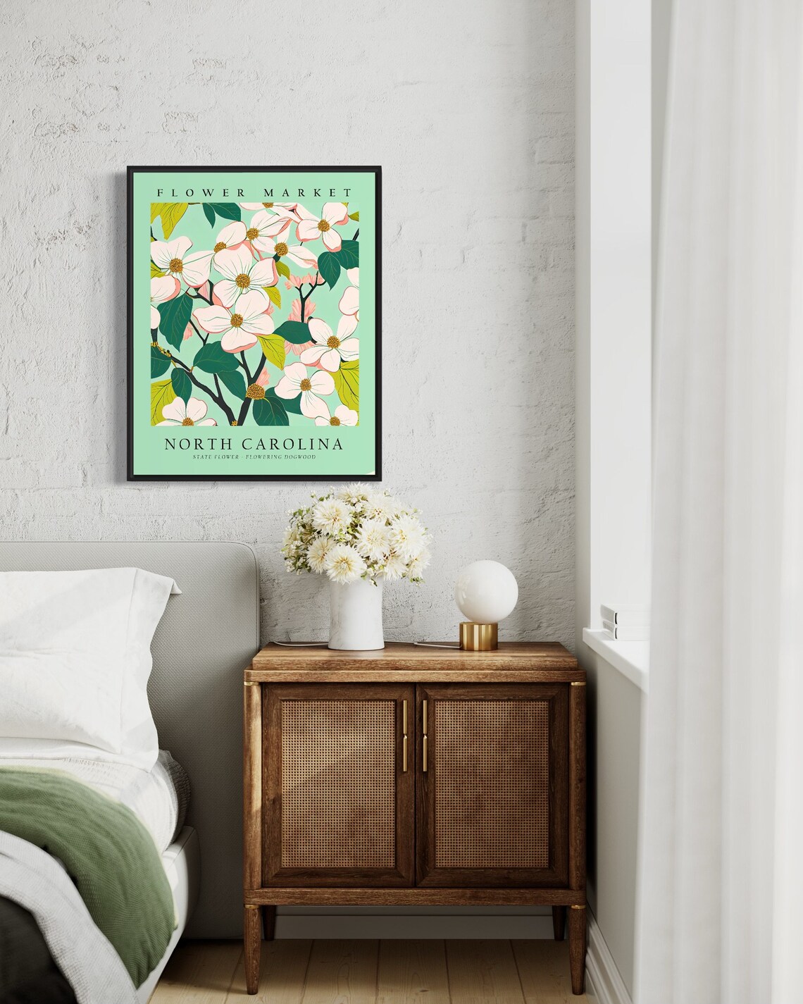 North Carolina Flower Market Art Print, Dogwood Botanical - Image 3