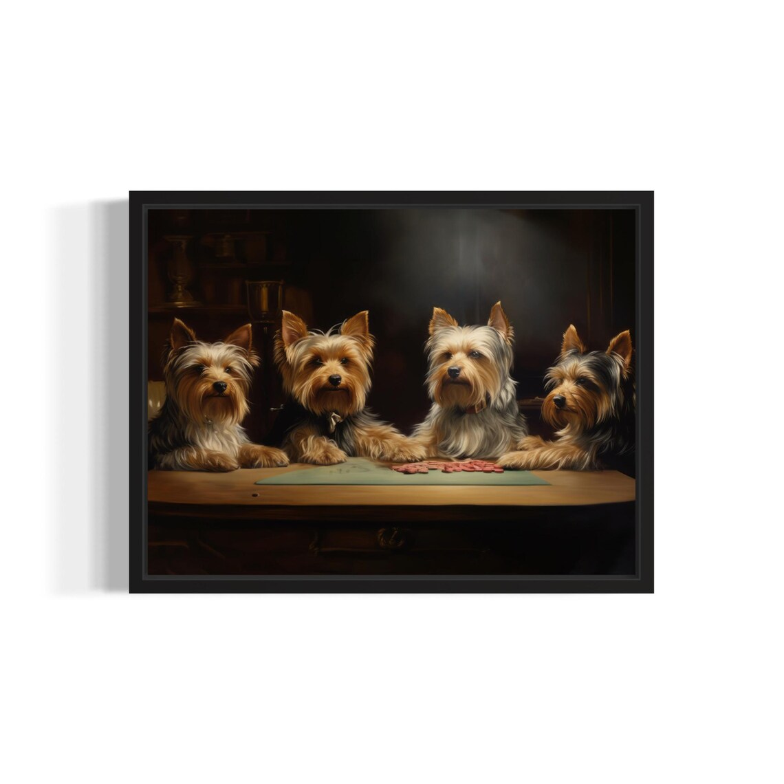 Yorkshire Terrier Playing Cards Humor Art Print