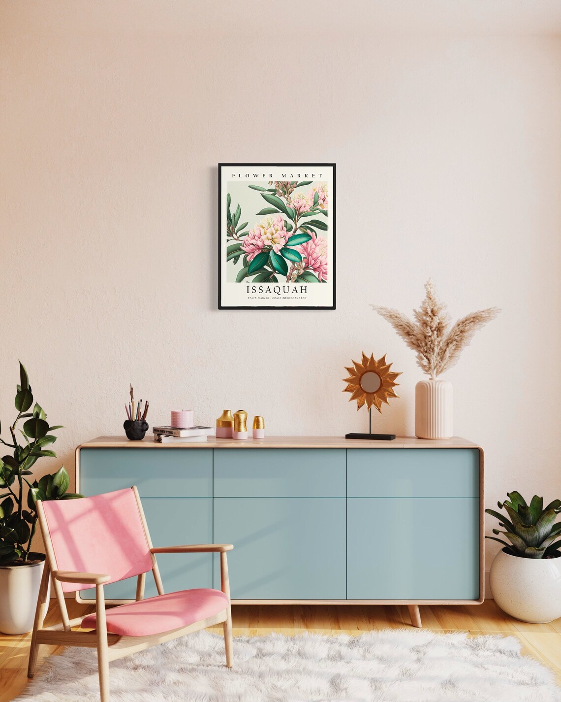 Issaquah Washington Flower Market Art Print, Botanical - Image 2