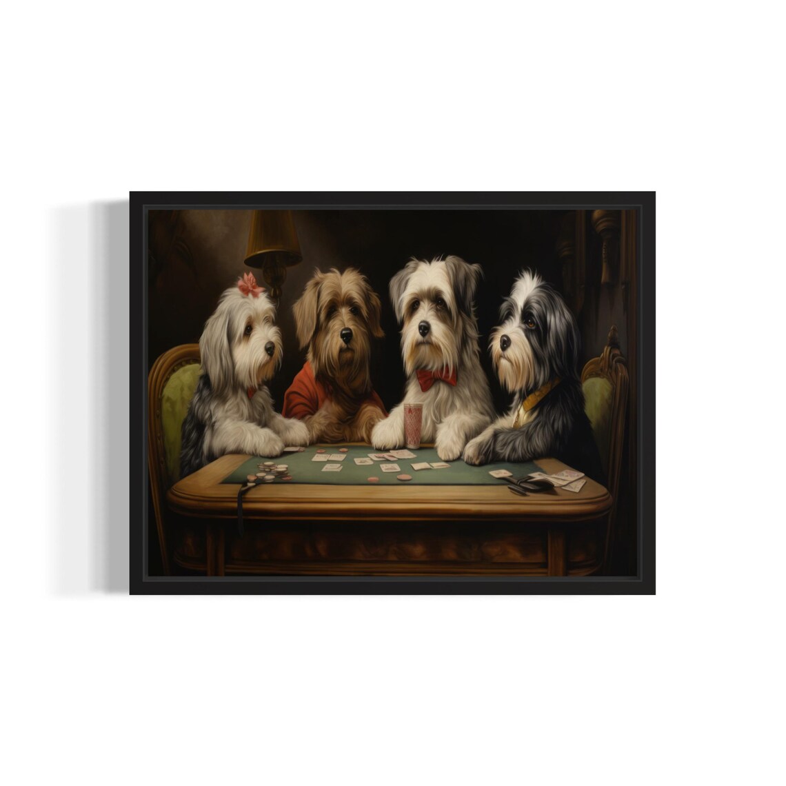 Havanese Dogs Playing Poker Card Game Funny Pet Humor Poster