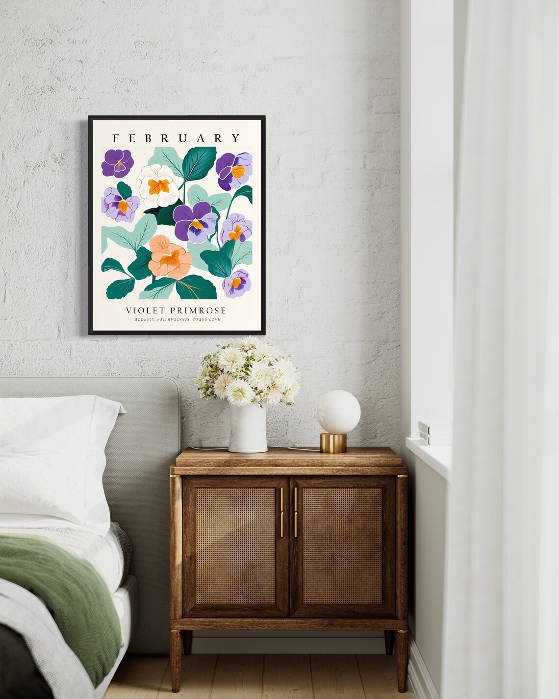 February Flower Market Violet Primrose Art Print - Image 3