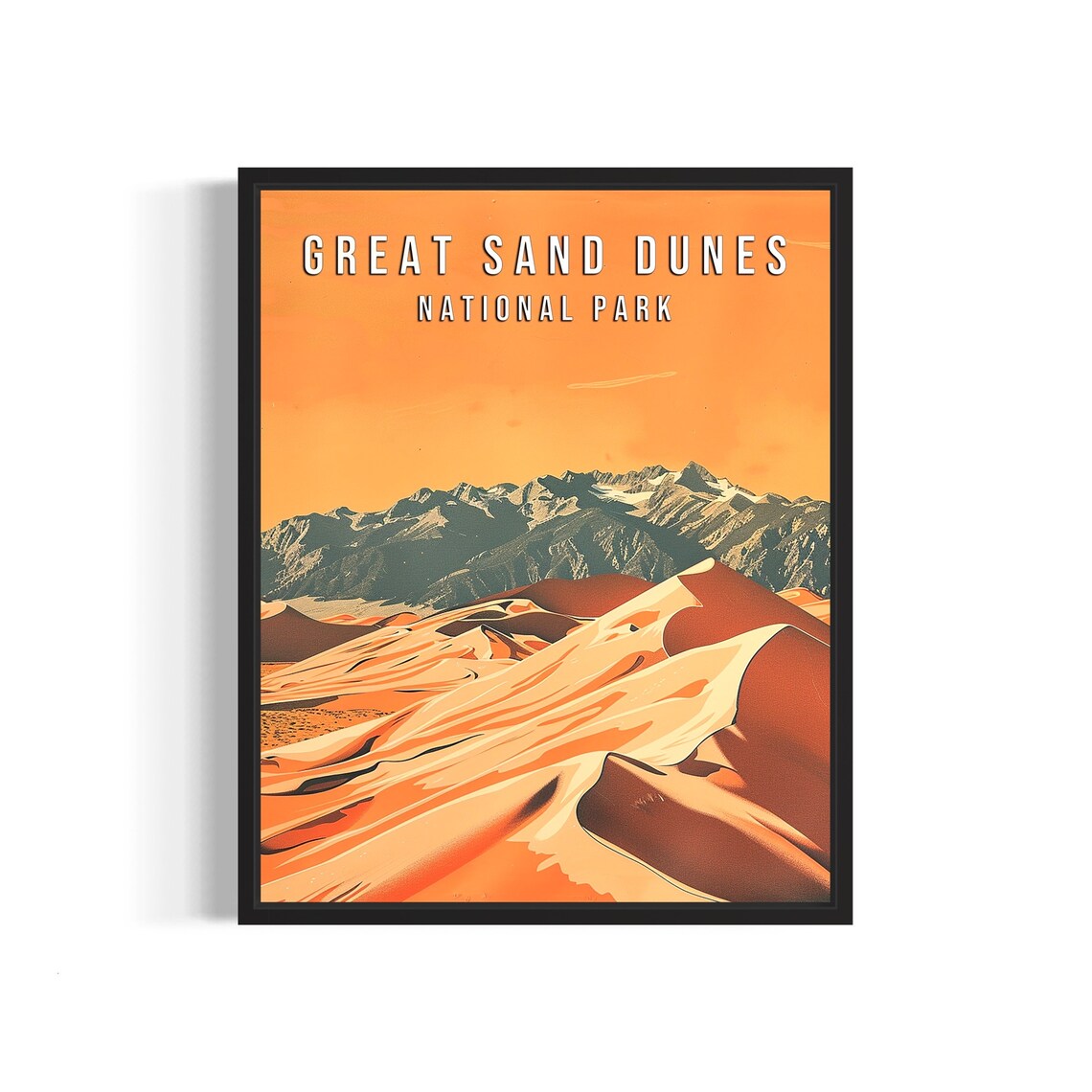 Great Sand Dunes National Park Vintage Travel Poster