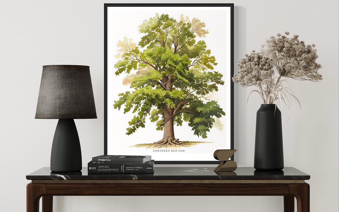 Northern Red Oak Tree Art Print, Nature Wall Art - Image 3