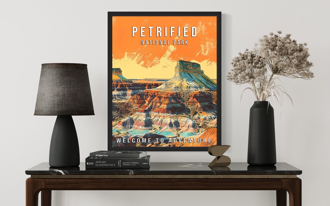 Petrified Forest National Park Arizona Badlands Sunset Travel Poster - Image 3