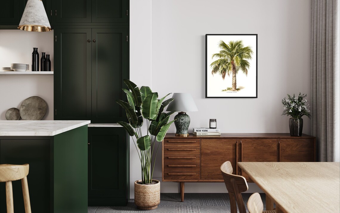 Coconut Palm Tree Art Print Coconut Palm Tree Wall Art Poster - Image 3