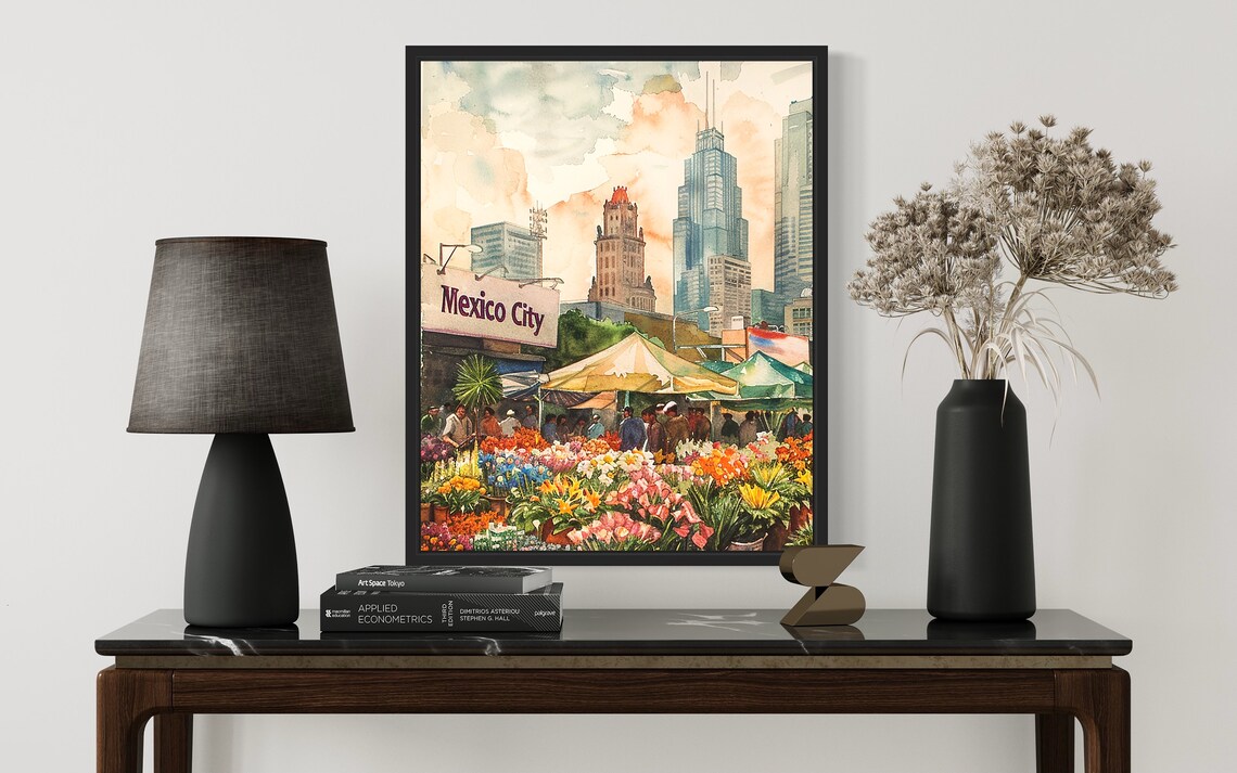 Mexico City Flower Market Poster Art Print - Image 2