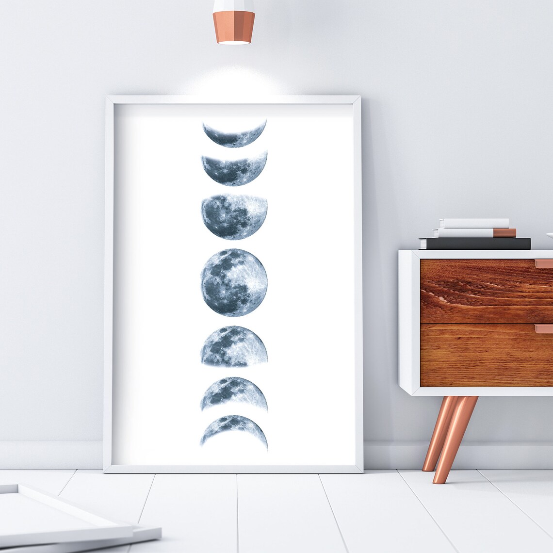 Moon Phase Poster, Crescent Moon Art Print - Image 2