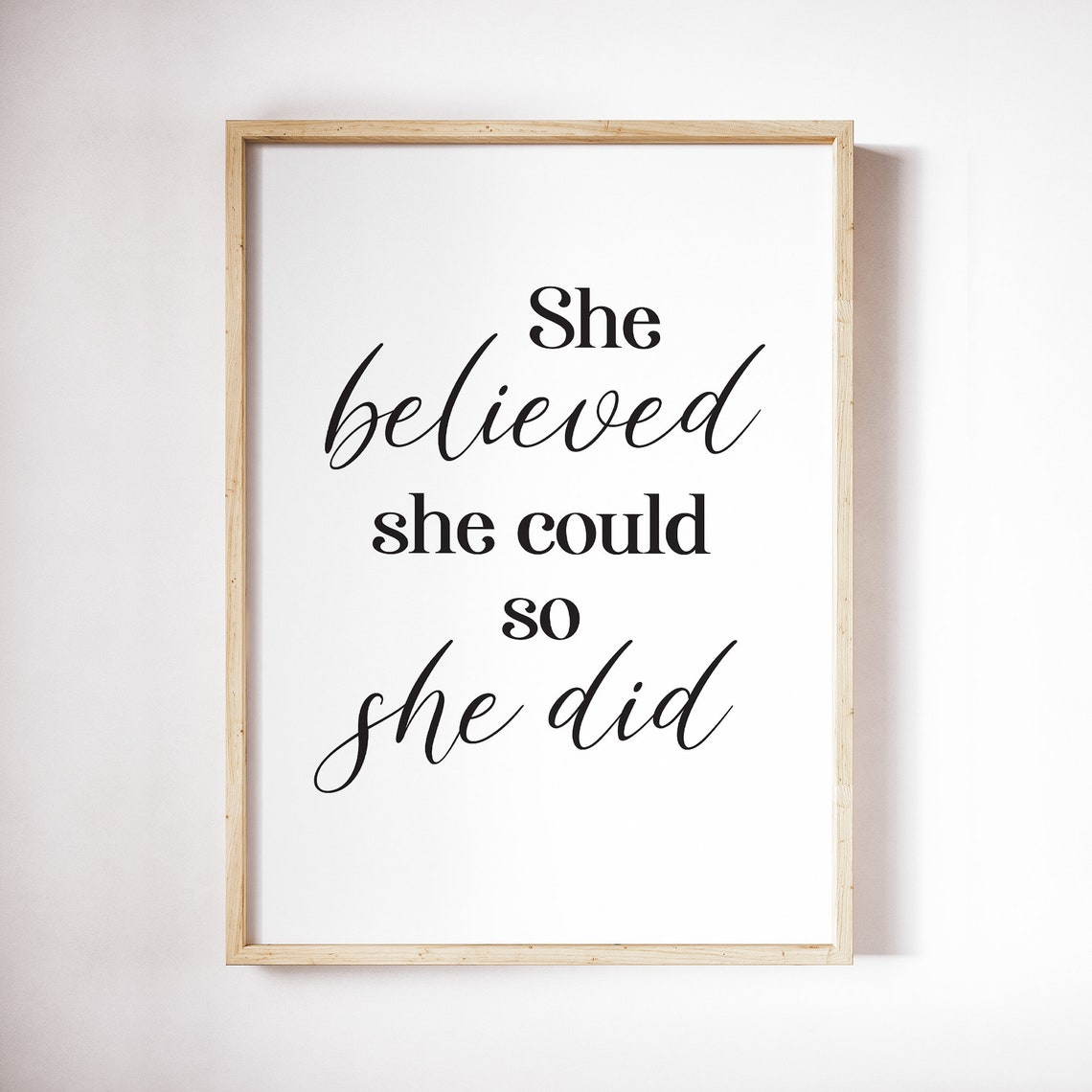 She Believed She Could So She Did Inspirational Quote Poster - Image 2