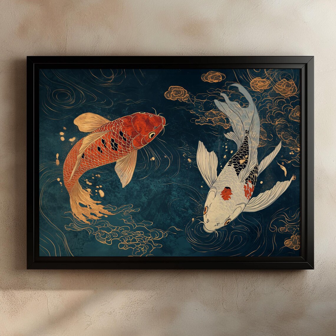 Koi Fish Japanese Art Print, Traditional Koi Painting - Image 3