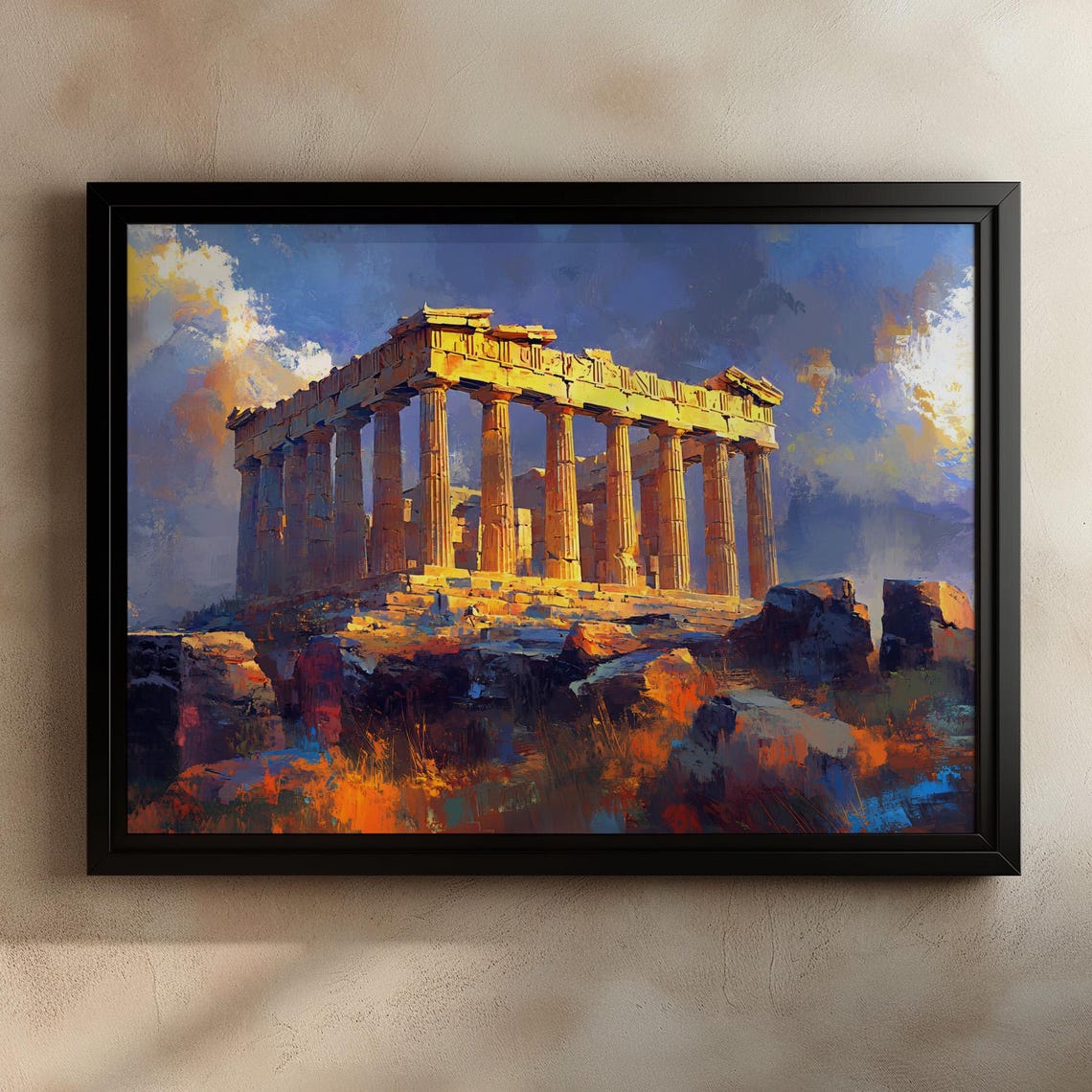 Ancient Greek Parthenon at Golden Sunset Historic Landmark Poster