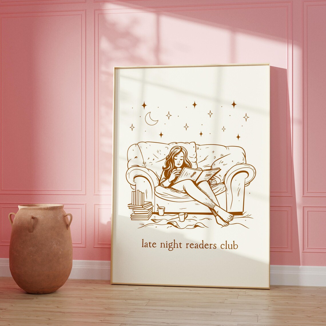 Late Night Readers Club, Retro Book Art - Image 3
