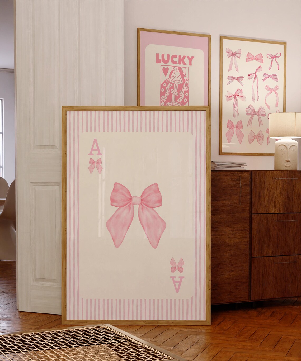 Pink Bows, Coquette Room Decor Art Print - Image 5