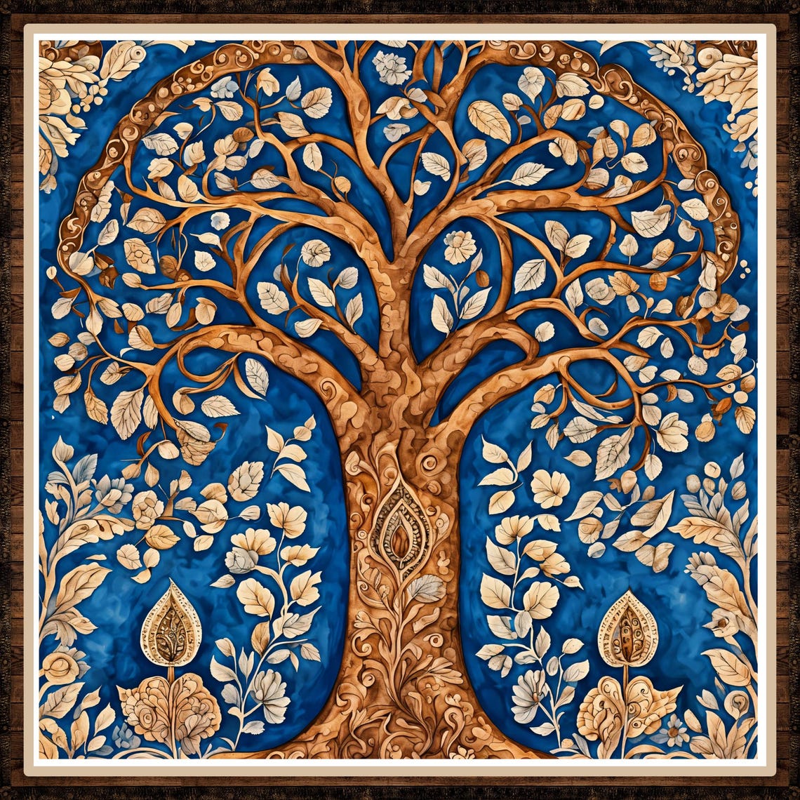 Kalamkari Tree Of Life Ceramic Tile Indian Art Eastern Art Decorative Tile Unique Home Decor Optional Trivet Wall Art Gift Mom - Image 4