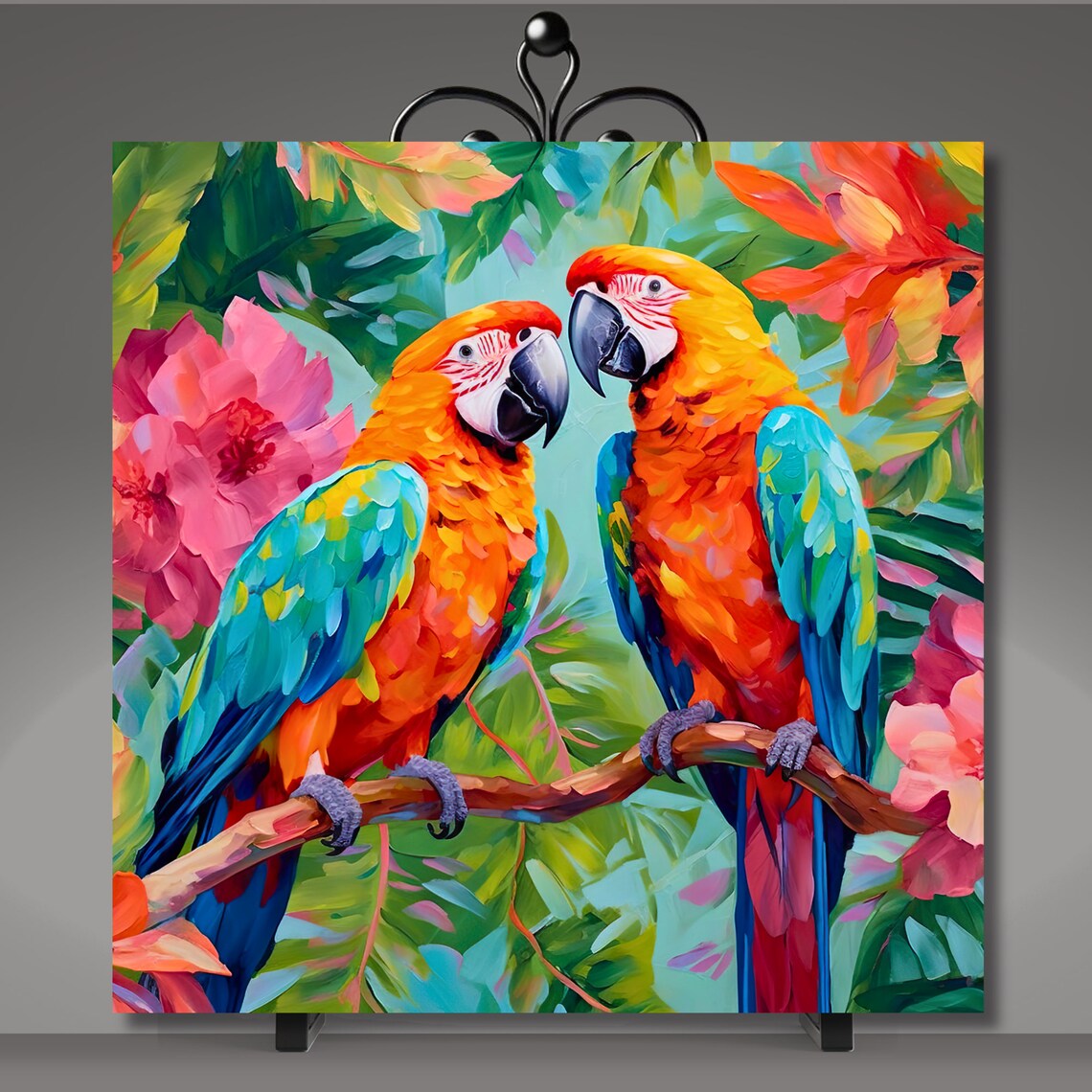 Scarlet Macaw Tropical Parrot Wall Art Print, Bird Lover Gift - Image 5