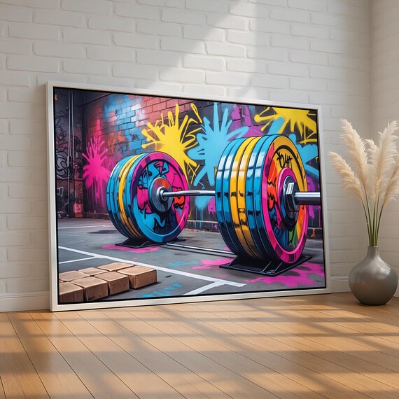 Graffiti Barbell Urban Gym Weightlifting Bold Street Art Poster