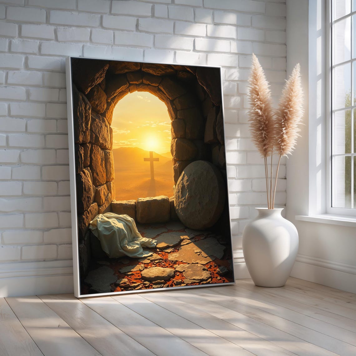 He Is Risen Empty Tomb Sunrise Resurrection Morning Faith Poster