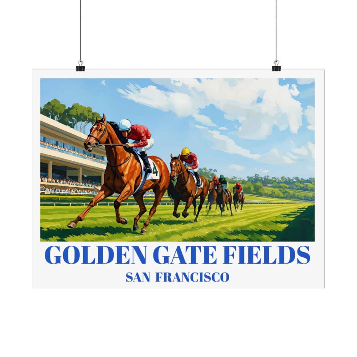 Golden Gate Fields San Francisco Horse Racing Vintage Sports Poster
