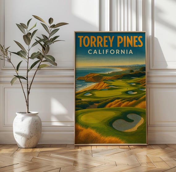 Torrey Pines Golf Course Vintage Travel Poster San Diego Coastal Art