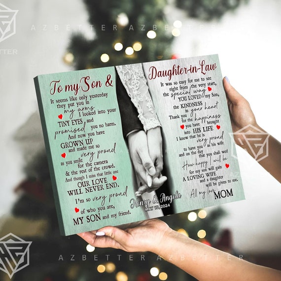 Personalized Wedding Gifts For Son On Wedding Day Custom Wedding Anniversary Gift For Daughter In Law Son Wedding Gift From Parents