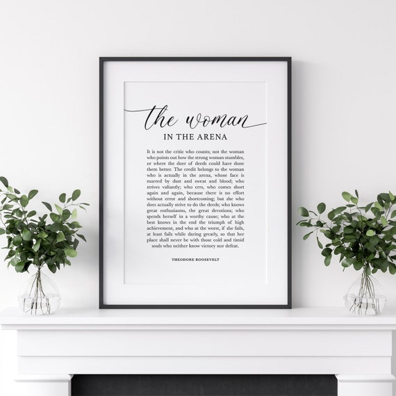 Woman In The Arena Feminist Quote Art Print