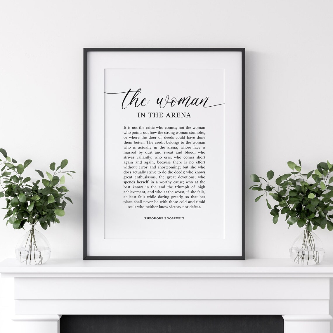Woman In The Arena Quote Art Print, Feminist Wall Decor - Image 3