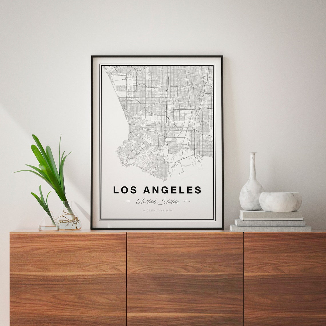 Los Angeles City Map Print Los Angeles Wall Art Los Angeles City Prints Map Of Los Angeles Map Prints Street Maps City Map Wall Art - Image 3