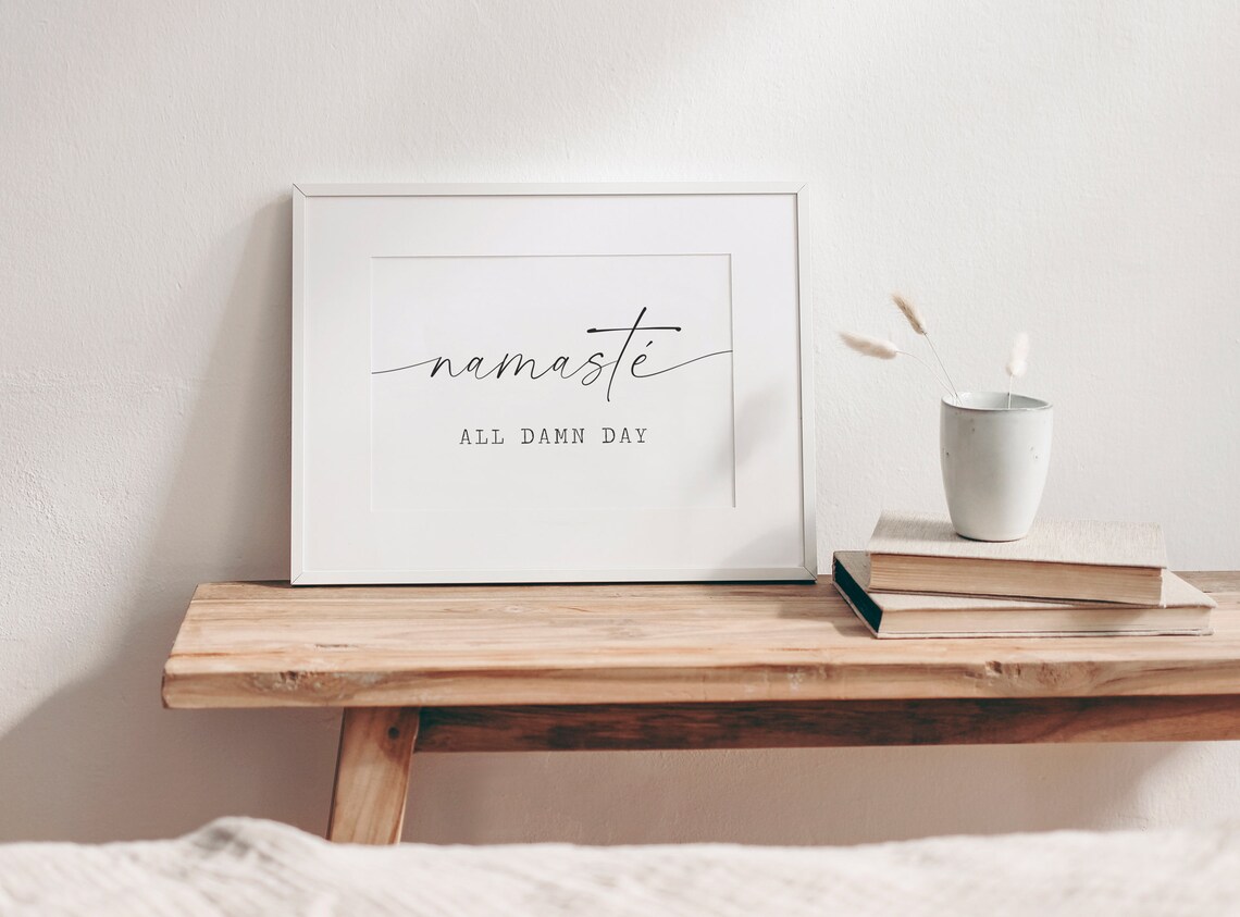 Namaste All Damn Day Yoga Meditation Wall Art - Image 2