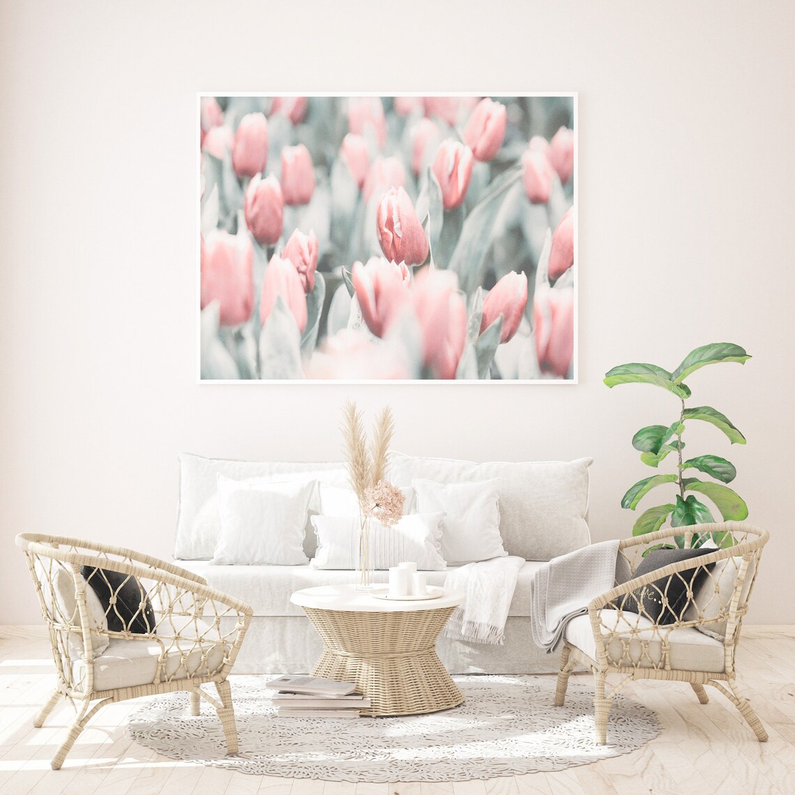 Tulips Boho Art Print, Botanical Bedroom Decor - Image 4