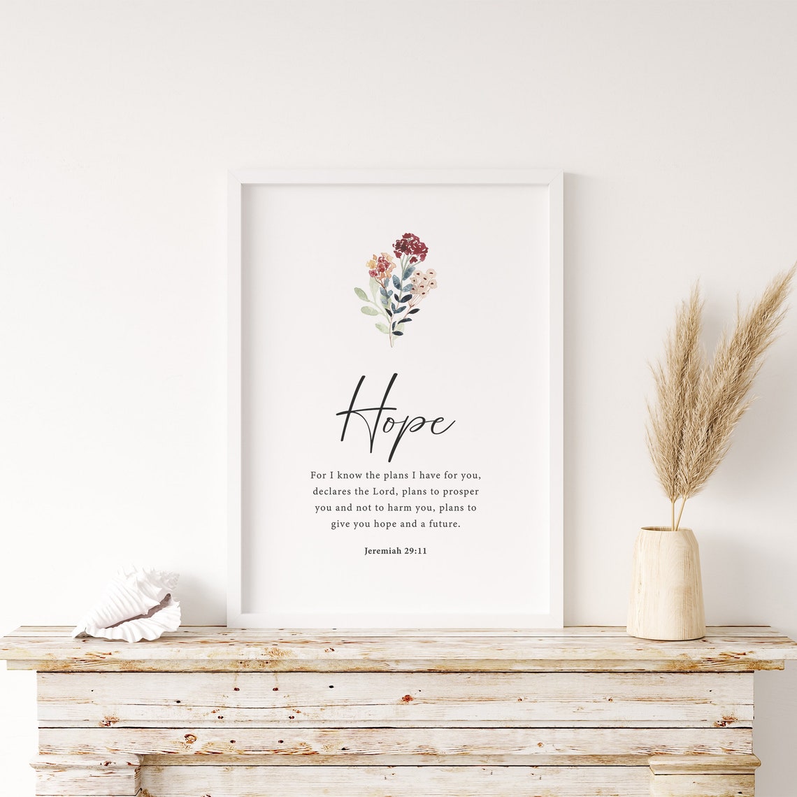 Christian Faith Hope Love Peace Set Rustic Farmhouse Home Decor Inspirational Scripture Wall Art - Image 3