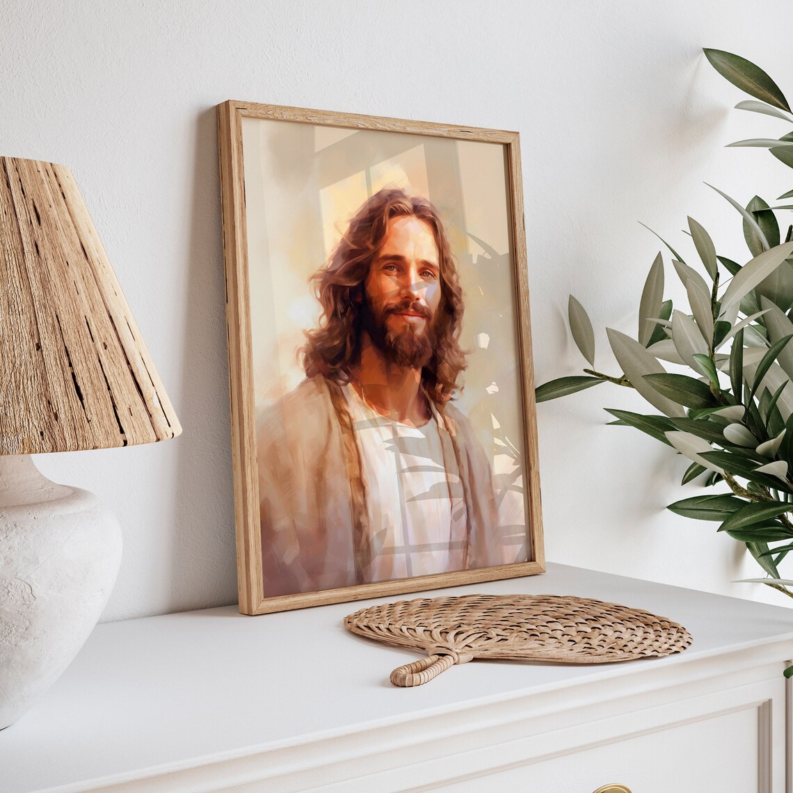 Jesus Painting Christian Farmhouse Wall Art Print - Image 2