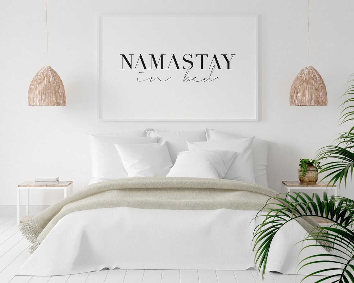 Namastay In Bed Modern Minimalist Typography Print - Image 4