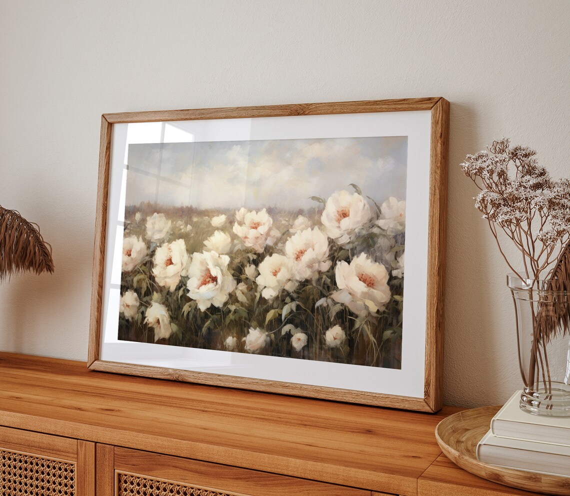 Spring Meadow Flowers Vintage Landscape Art Print - Image 2