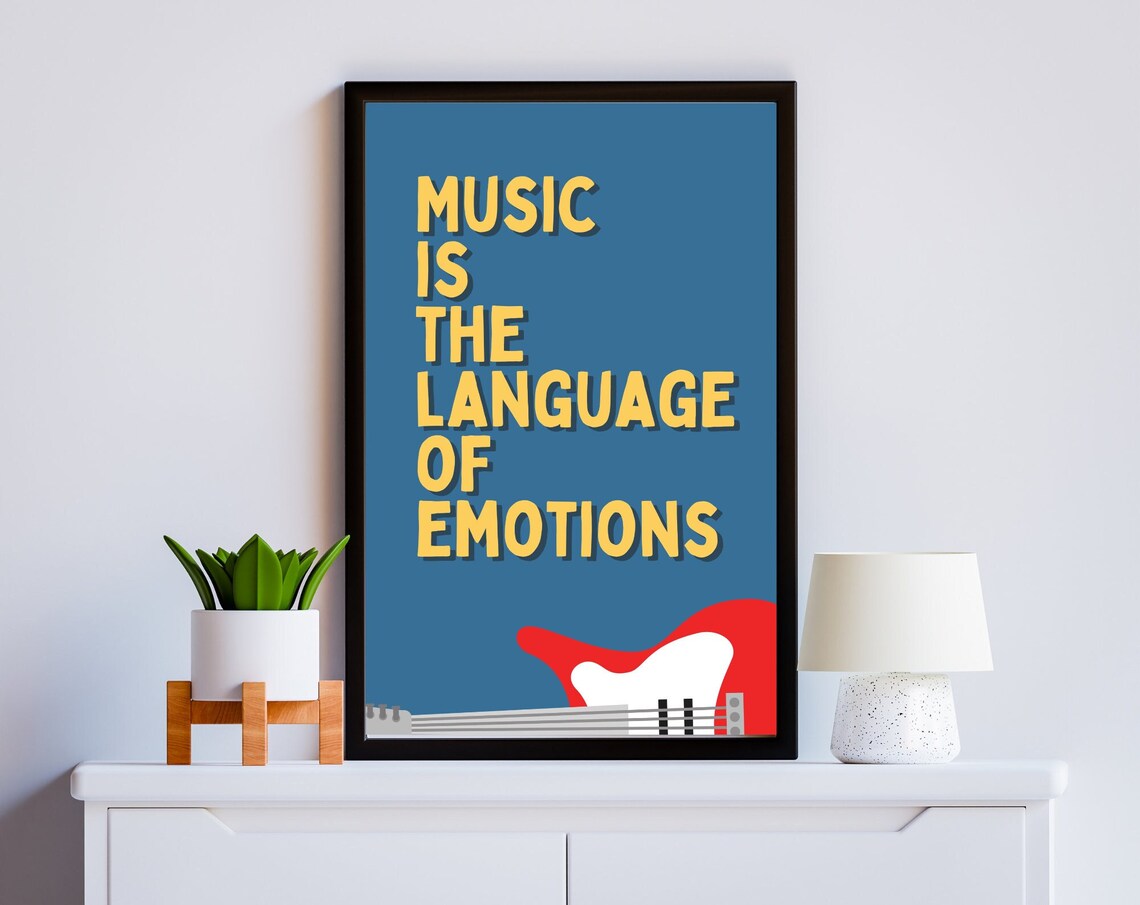Inspirational Music Guitar Quote, Motivational Poster