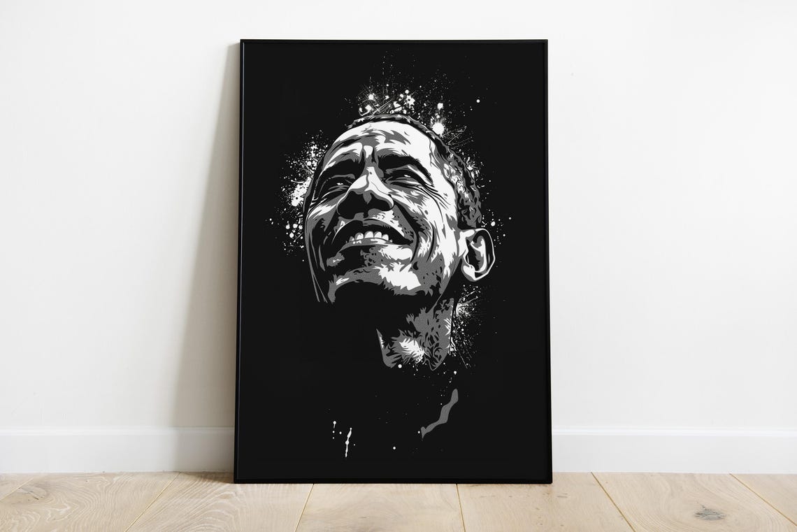 Barack Barack Obama Oil Painting Barack Obama Portrait Art Print Political Art Obama Print Inspirational Art Fashion
