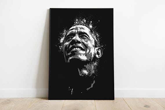 Barack Barack Obama Oil Painting Barack Obama Portrait Art Print Political Art Obama Print Inspirational Art Fashion
