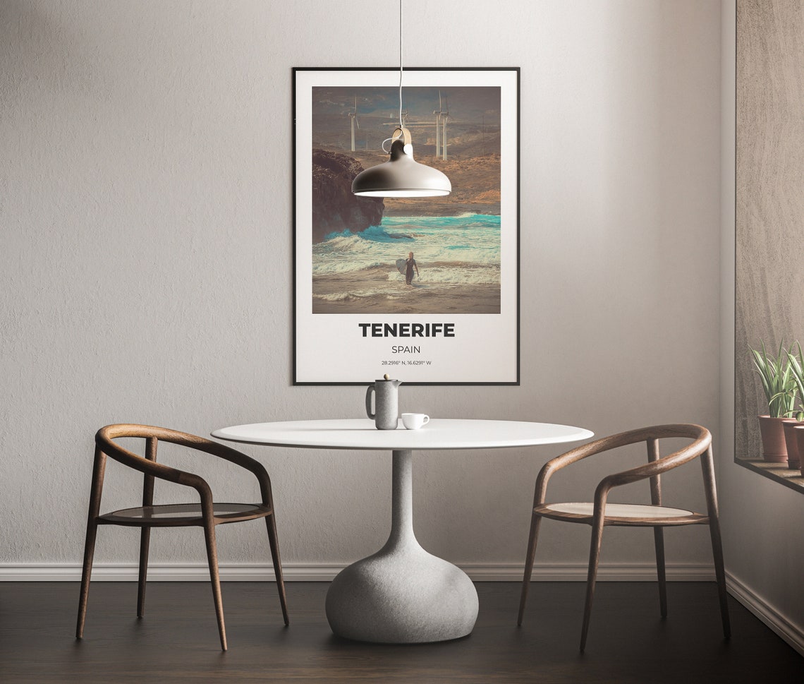 Tenerife Spain Surf Travel Print Surfer Beach Photography Wall Decor - Image 2