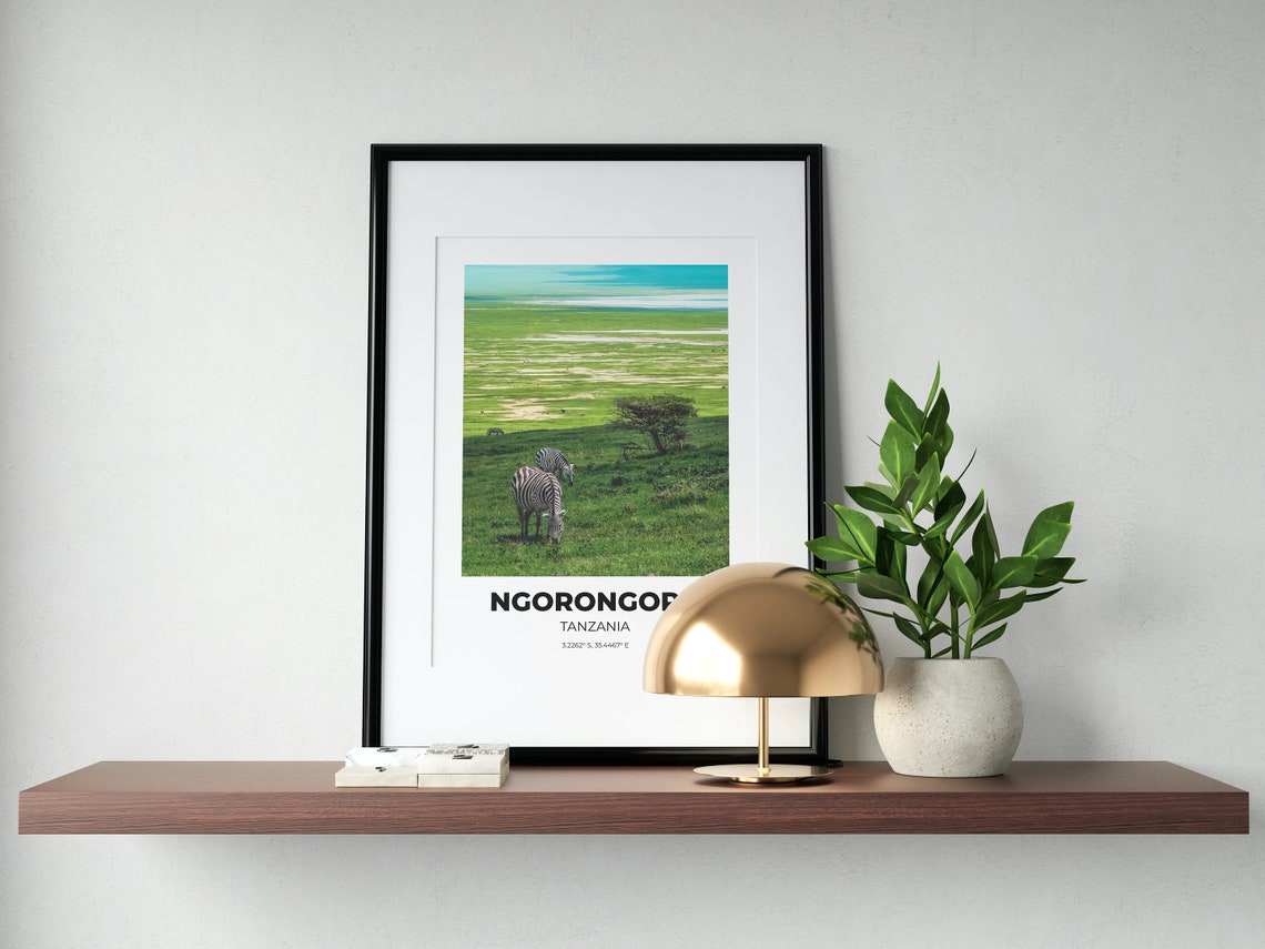 Ngorongoro Tanzania Tanzania Wall Art Tanzania Travel Art Tanzania Travel Poster Tanzania Print Tanzania Poster Tanzania Travel Decor - Image 3
