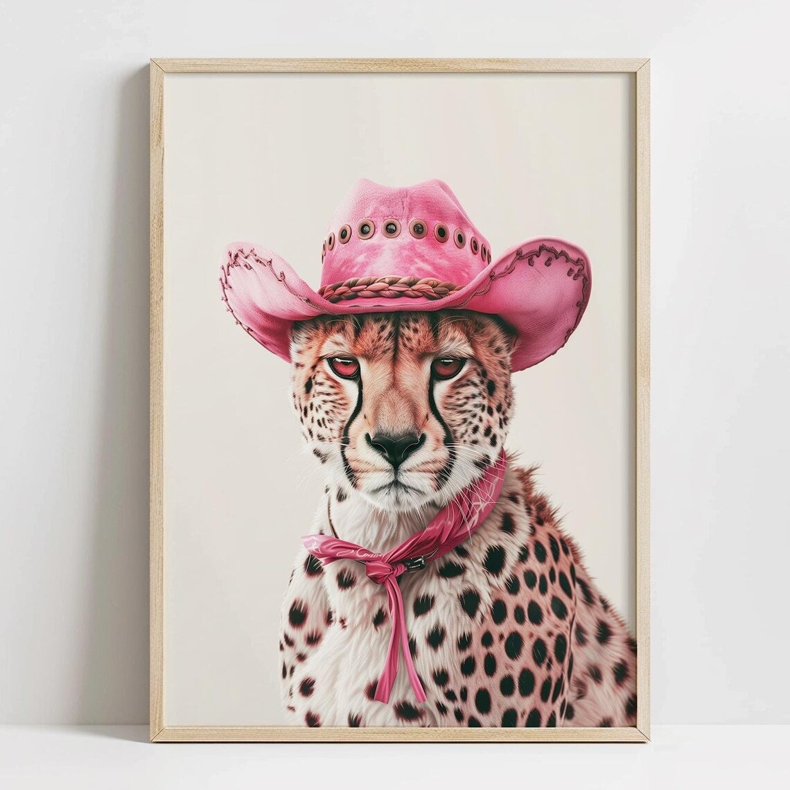 Coastal Cowgirl Cheetah Art Print, Western Dorm Decor
