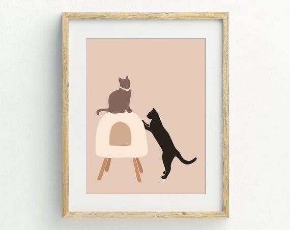 Cat Minimalist Contemporary Art Print