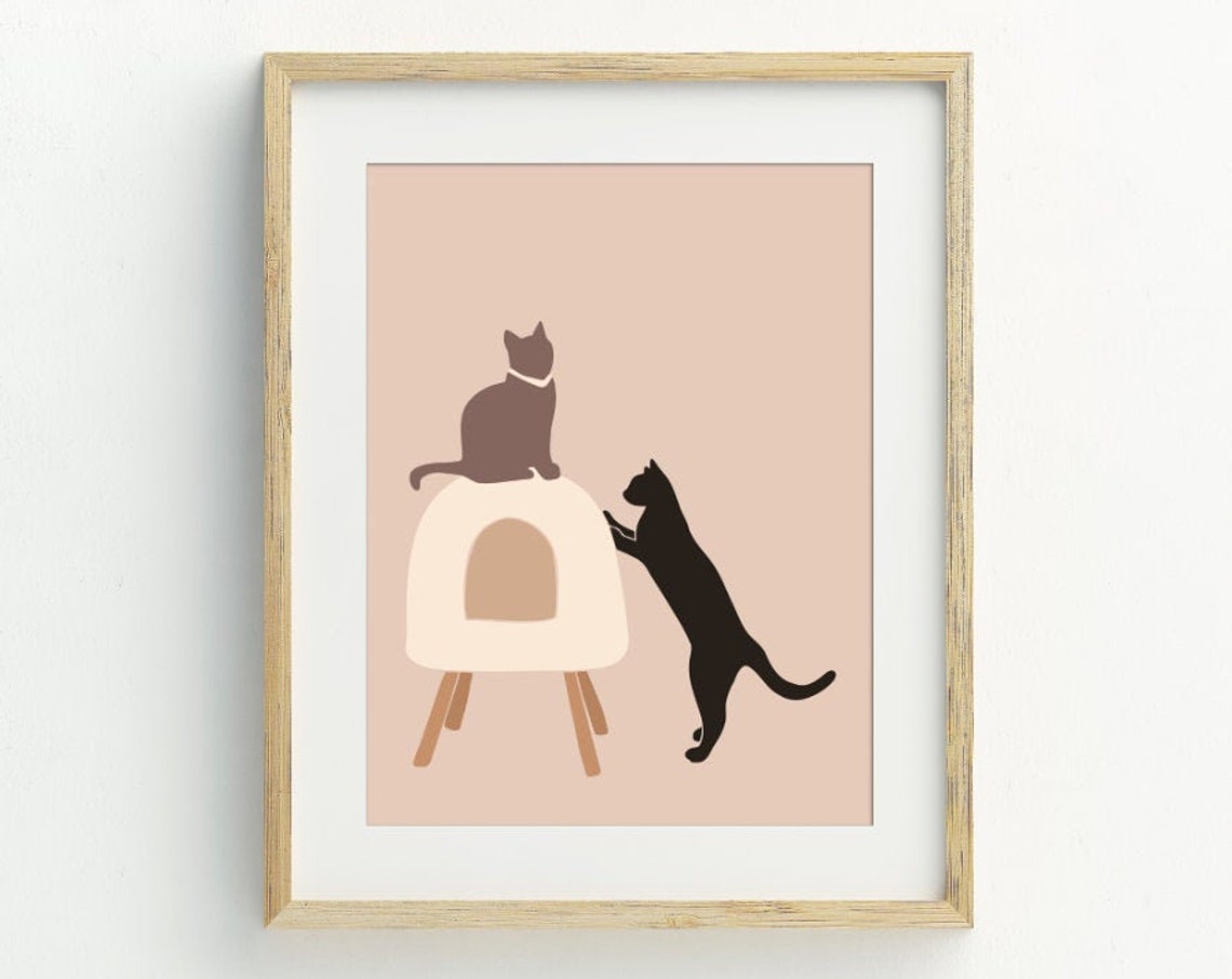 Cat Minimalist Contemporary Art Print