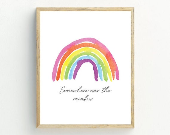 Rainbow Print Nursery Wall Art Rainbow Art Rainbow Decor Childrens Room Decor 5x7 8x10 11x14 16x20