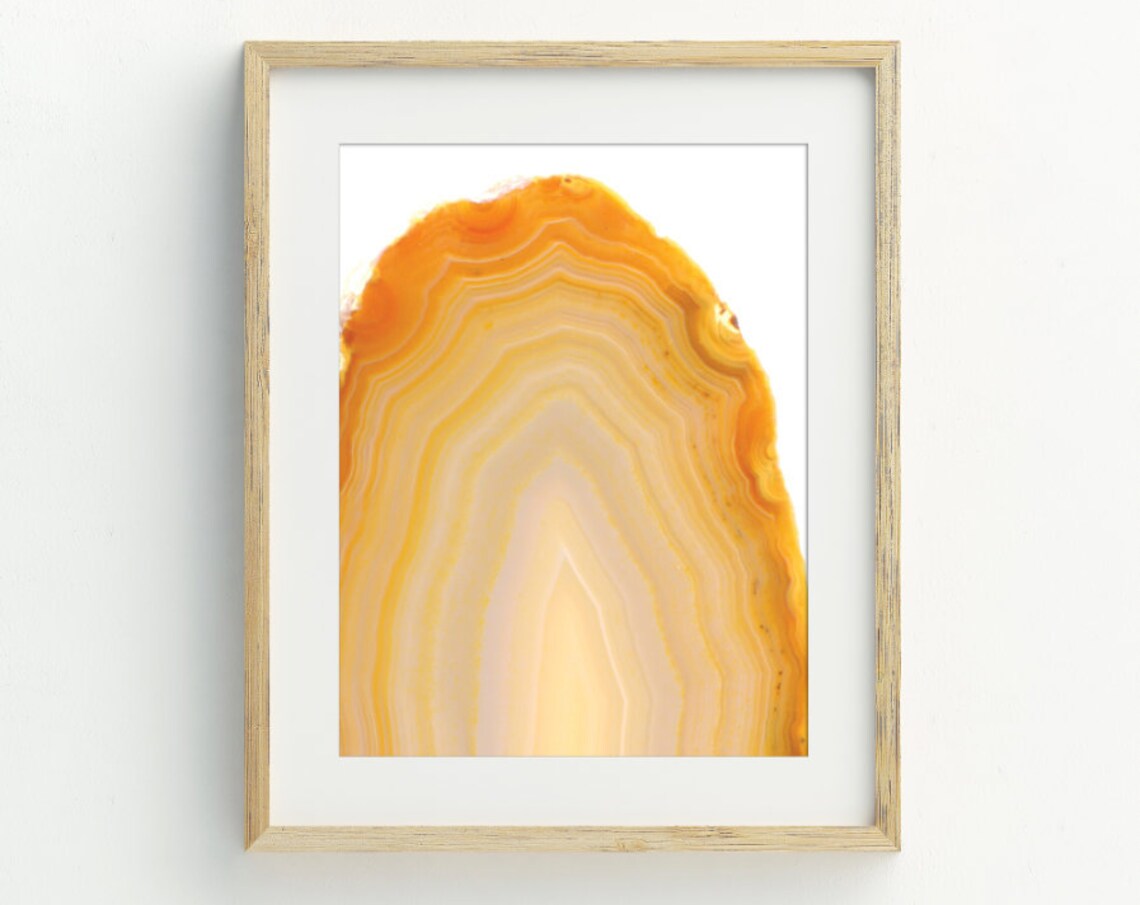 Yellow Agate Print, Agate Slice Geode Art Print
