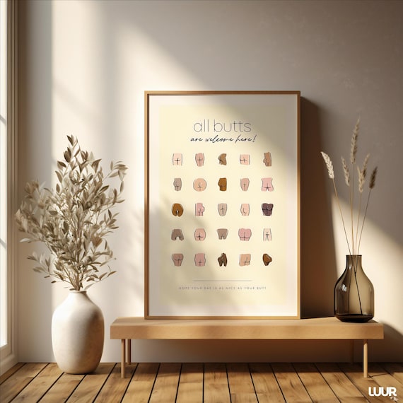 All Butts Are Welcome Bathroom Humor Art Print